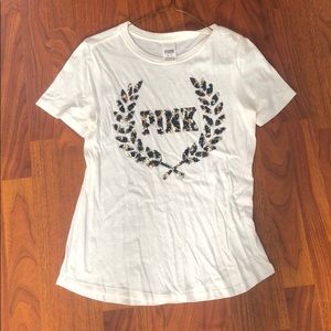 White PINK sequins shirt